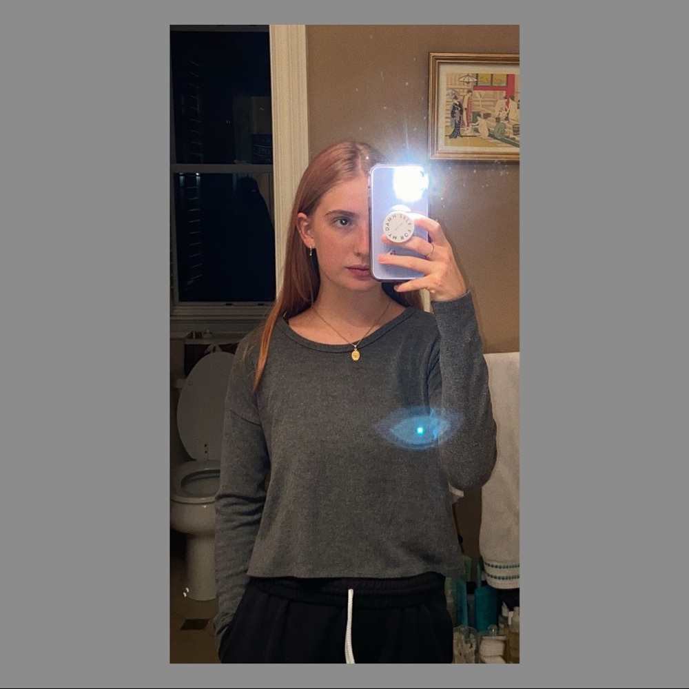 Grey Cropped Sweater
